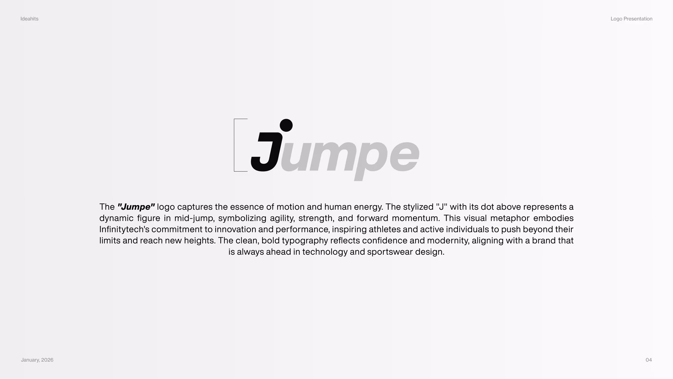Jumpe logo meaning presentation explaining motion and human energy