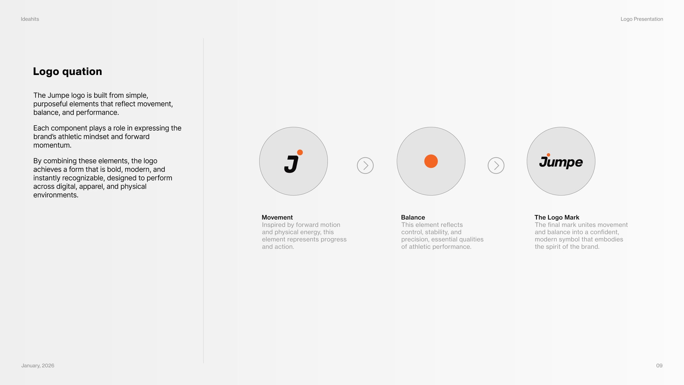 Jumpe colour system — energy orange, black, and white performance palette
