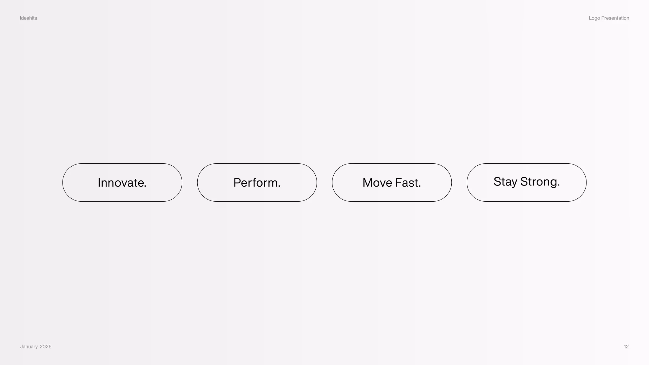 Jumpe messaging pills reading Innovate, Perform, Move Fast, Stay Strong