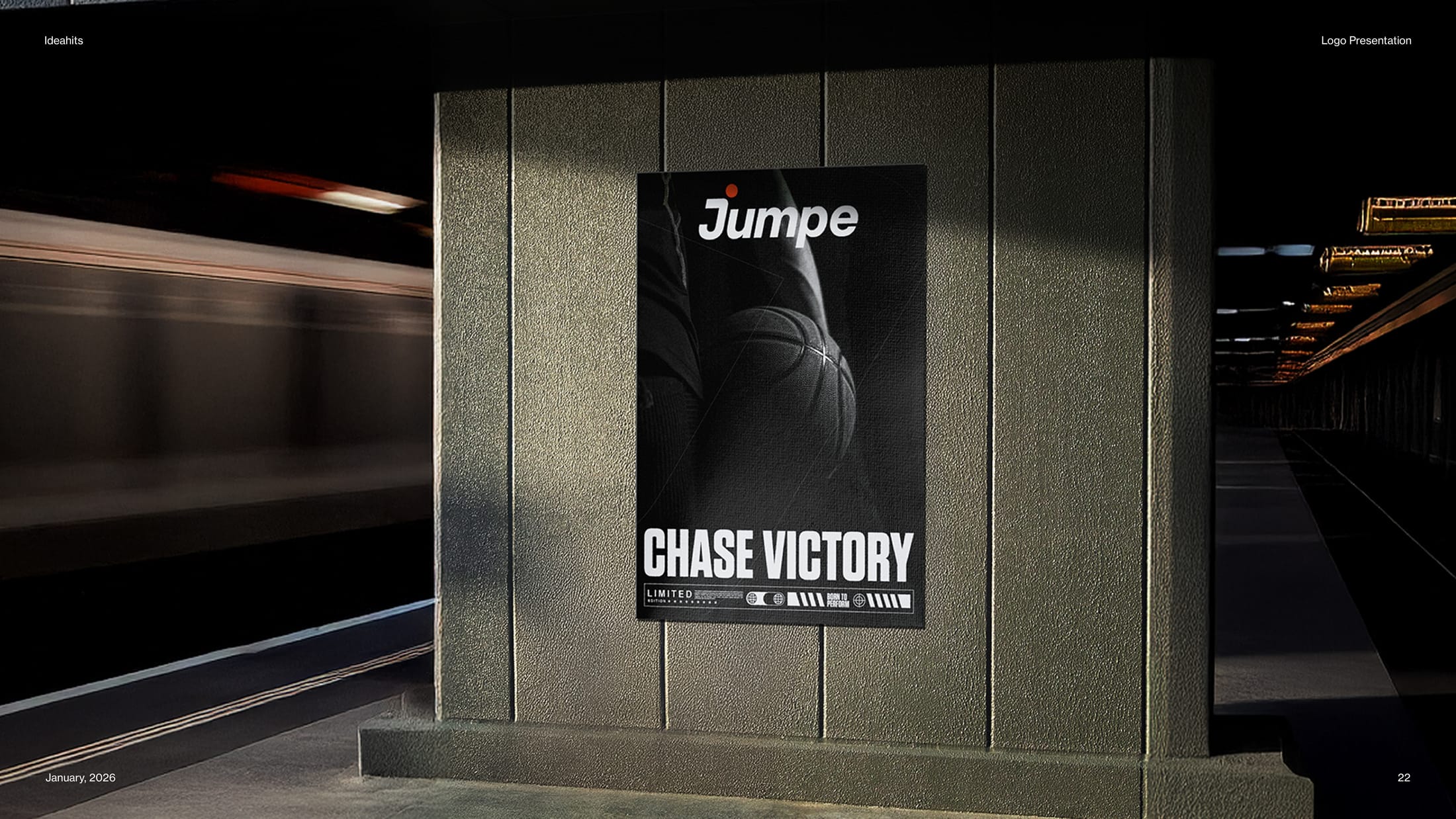 Jumpe brand poster — large format print application