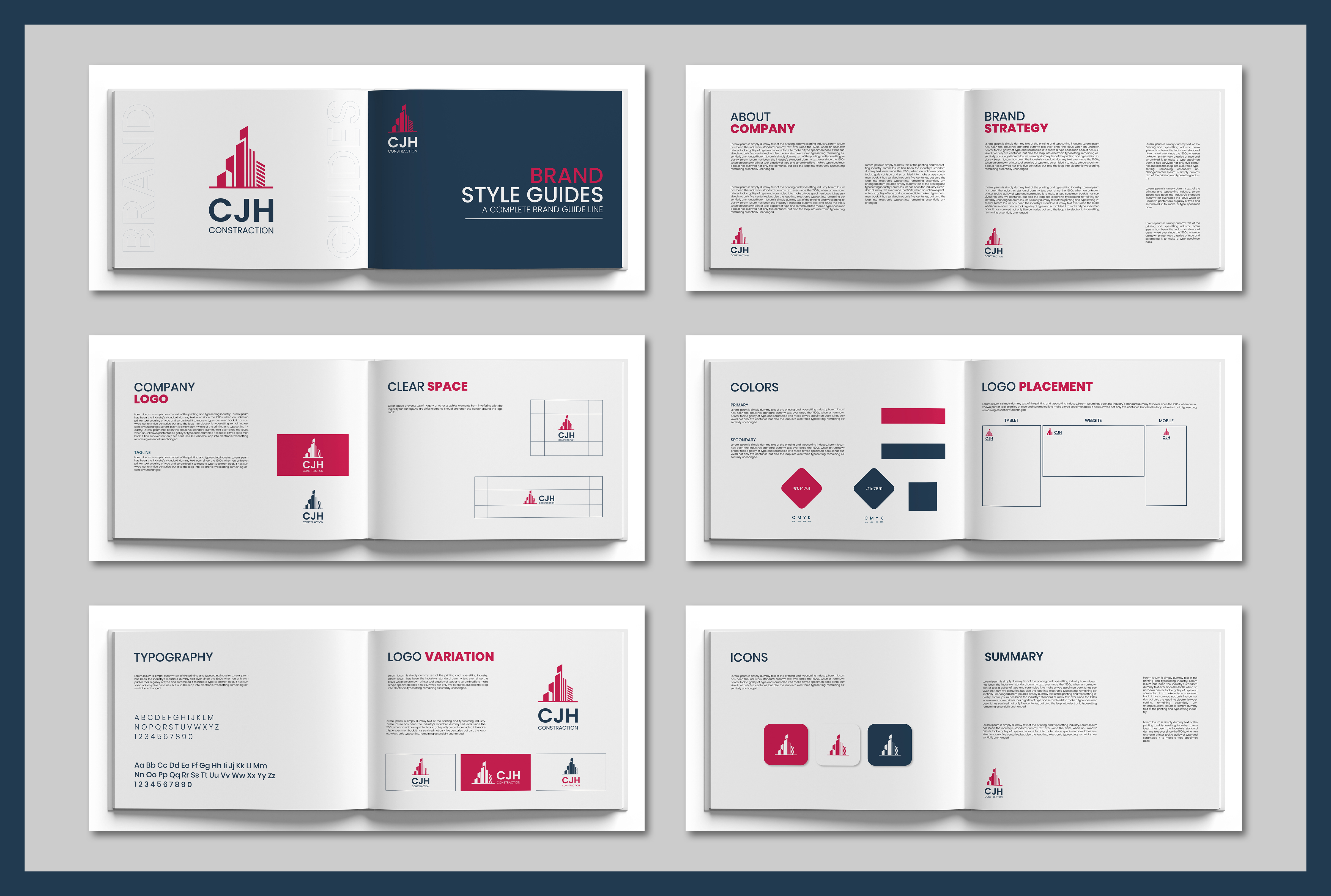 CJH Construction brand style guide document
