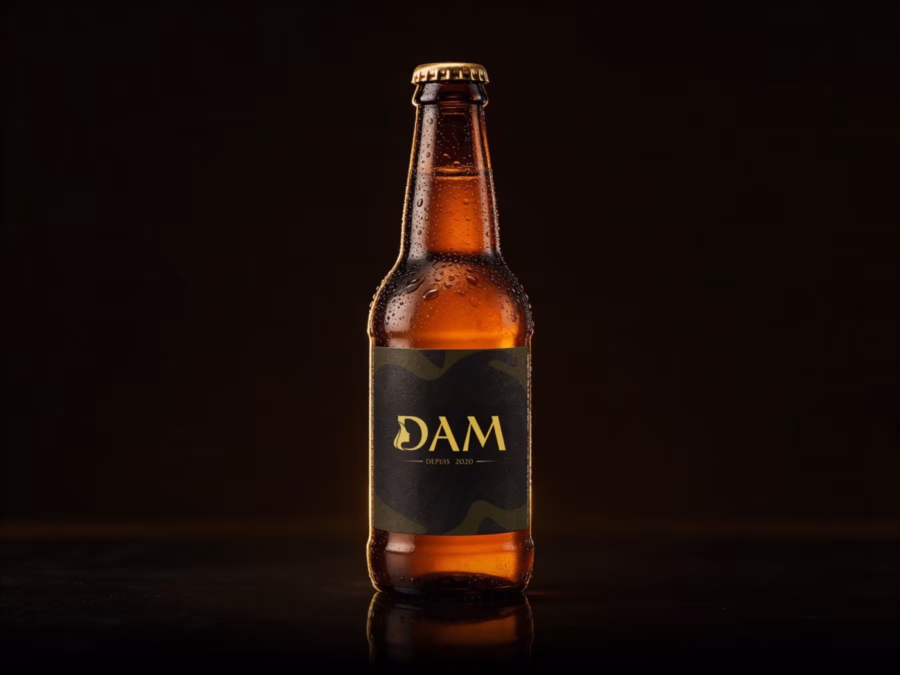 Bottle label design mockup