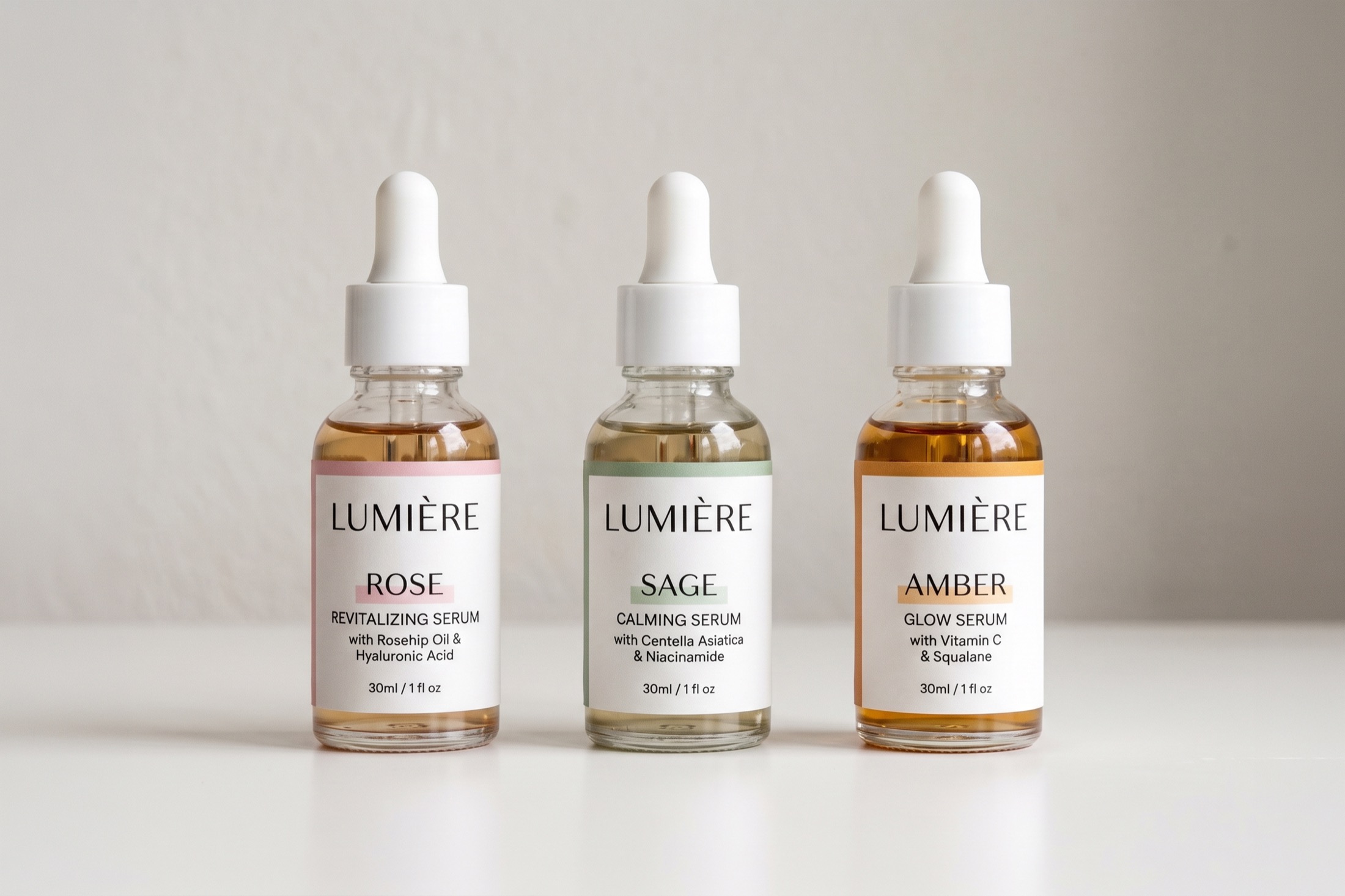 Beauty product label family mockup