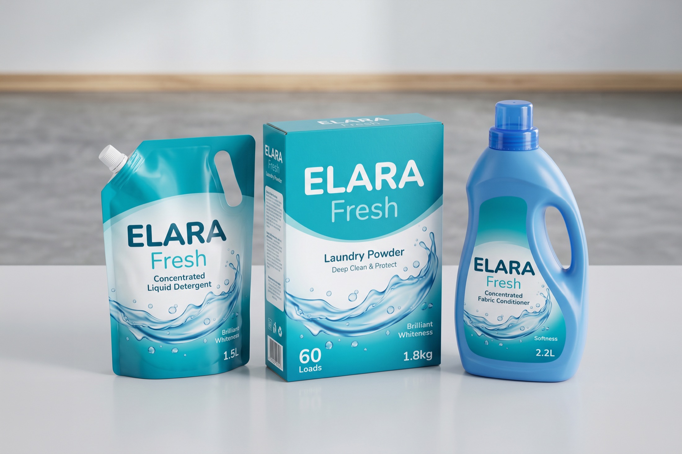 Product packaging shown in real-world context