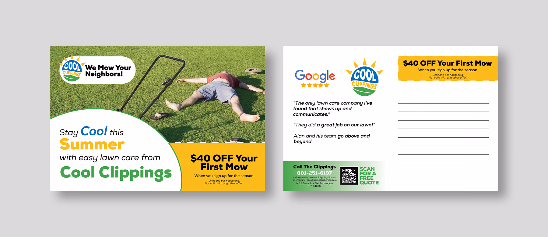 Cool Clippings postcard mockup